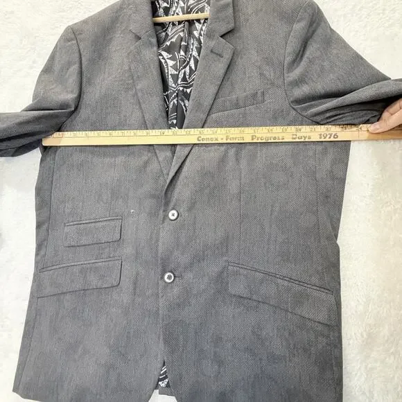 Robert Graham Gray Blazer Jacket 46 Classic Muted Geometric Abstract Sports Coat